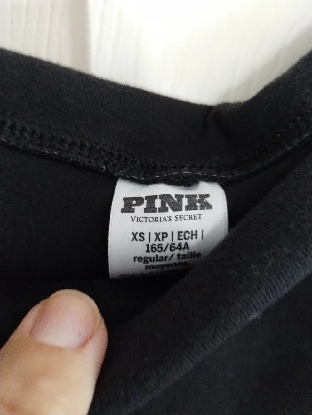 PINK Victorias Secret Rhinestone Logo Fold-Over Waist Yoga Pants - Black XS